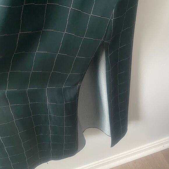 Theory Belted Shirt Dress Maxi in Petrol Multi Graphic Grid Print Small Petite - Picture 5 of 9